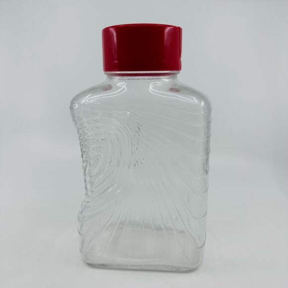 Vintage Retro Italian Covetro Patterned Glass Jug Pitcher Serveware with Red Lid - Picture 8 of 11